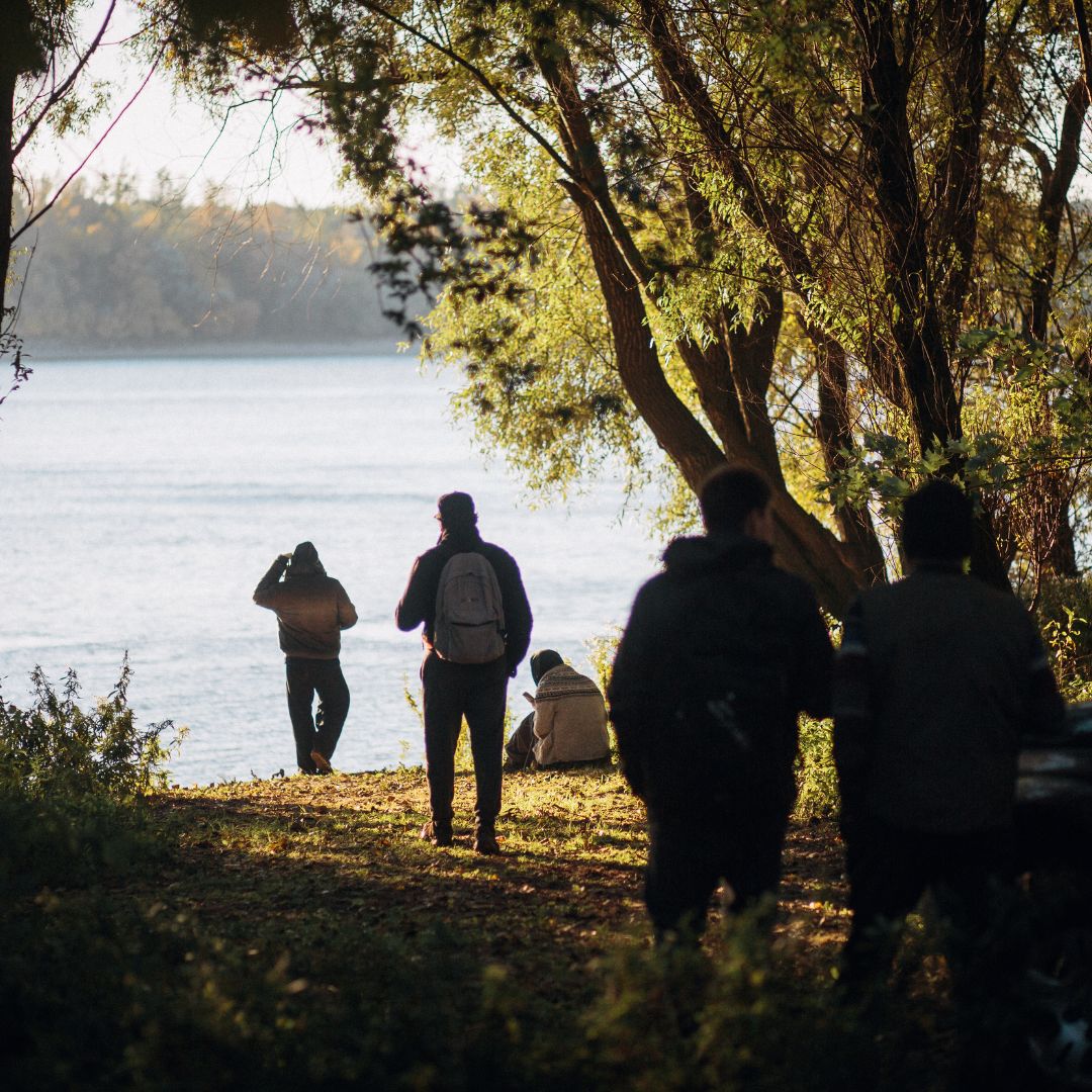 Residents walking along the waterfront at Beacon Hill Residents walking along the waterfront at Beacon Hill